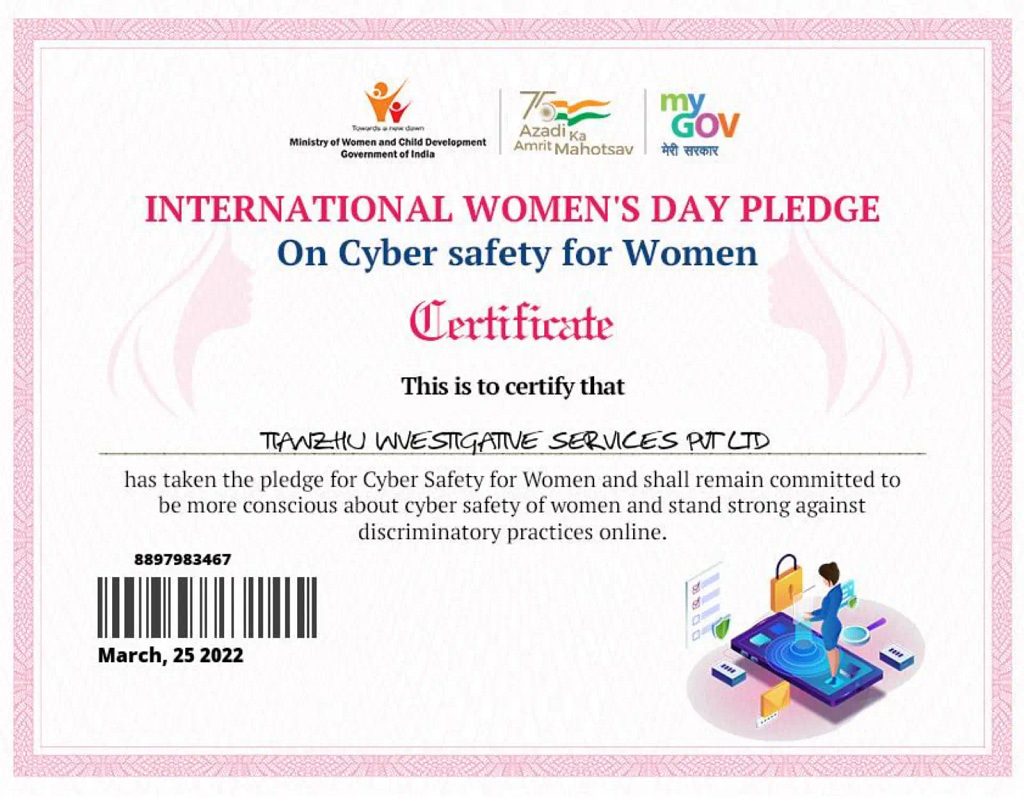 International Women day pledge Certificate.