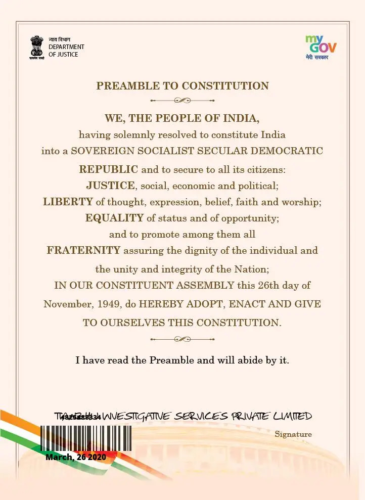 Preamble to Constitution